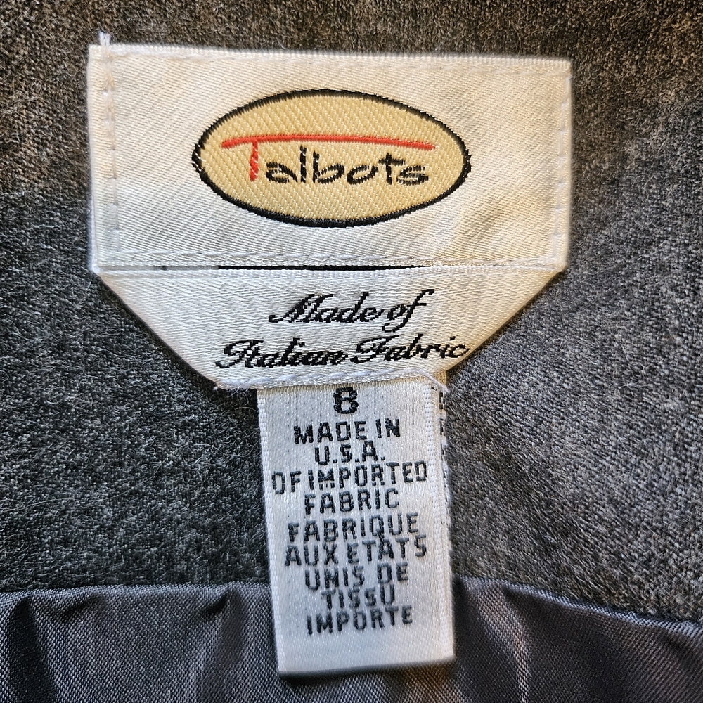 Talbots Vintage Gray Italian Wool Split Front High Waisted A-Line Skirt - Picture 9 of 10